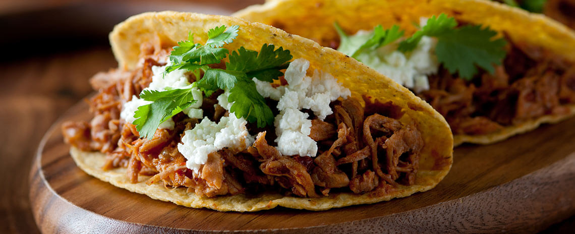 Tacos con carne cerdo