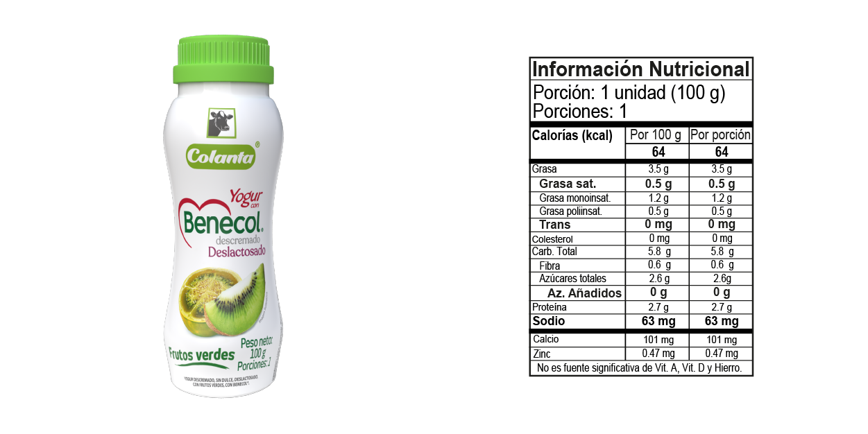 Benecol 100 gramos - Tabla Nutricional