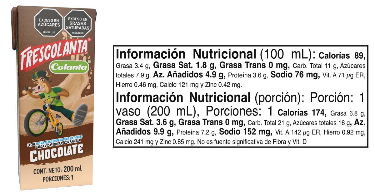 Frescolanta slim chocolate 200 informacion nutricional