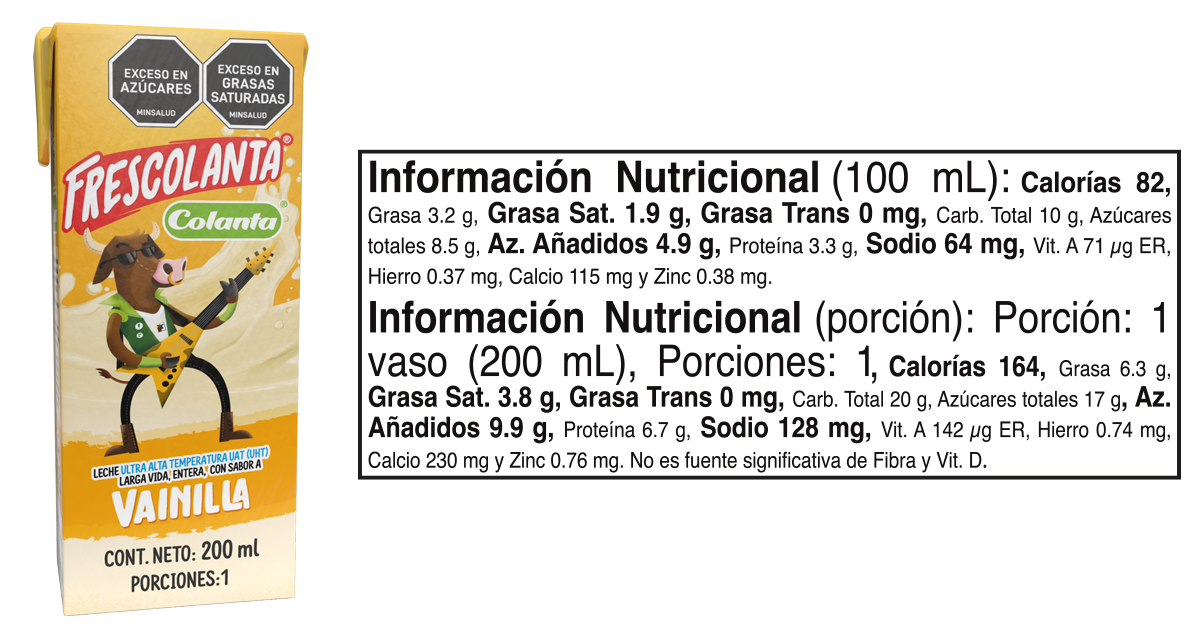 Frescolanta slim vainilla 200 informacion nutricional