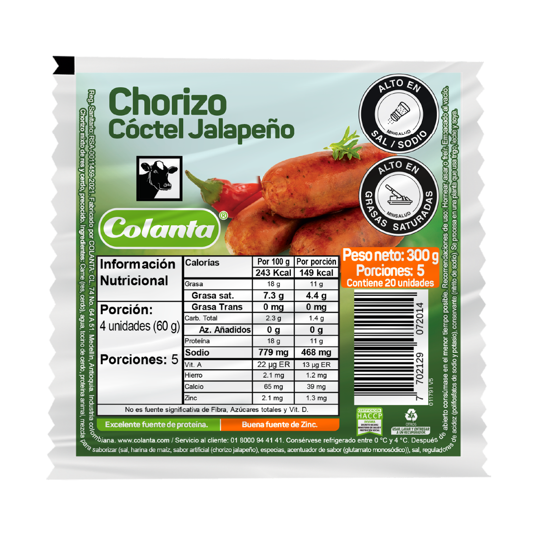 Chorizo Jalapeño 300 gramos