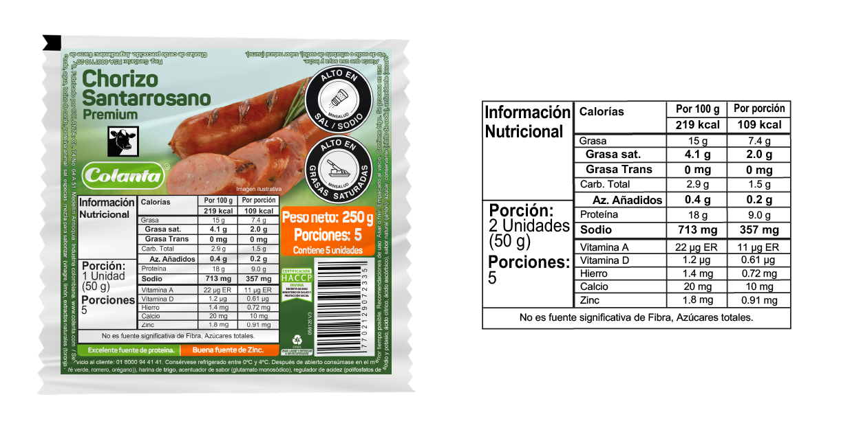 Chorizo Santarrosano 250 gramos