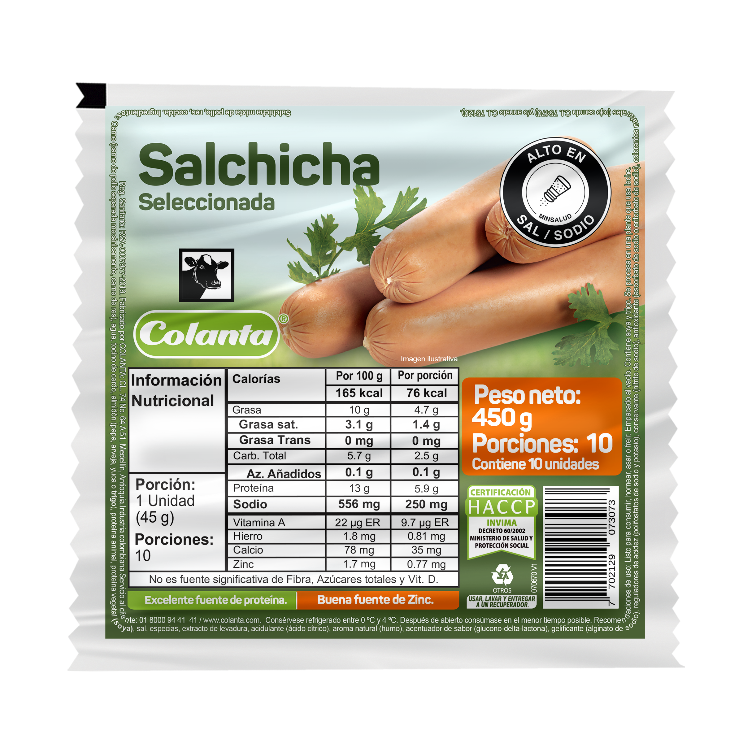Salchicha seleccionada 450g