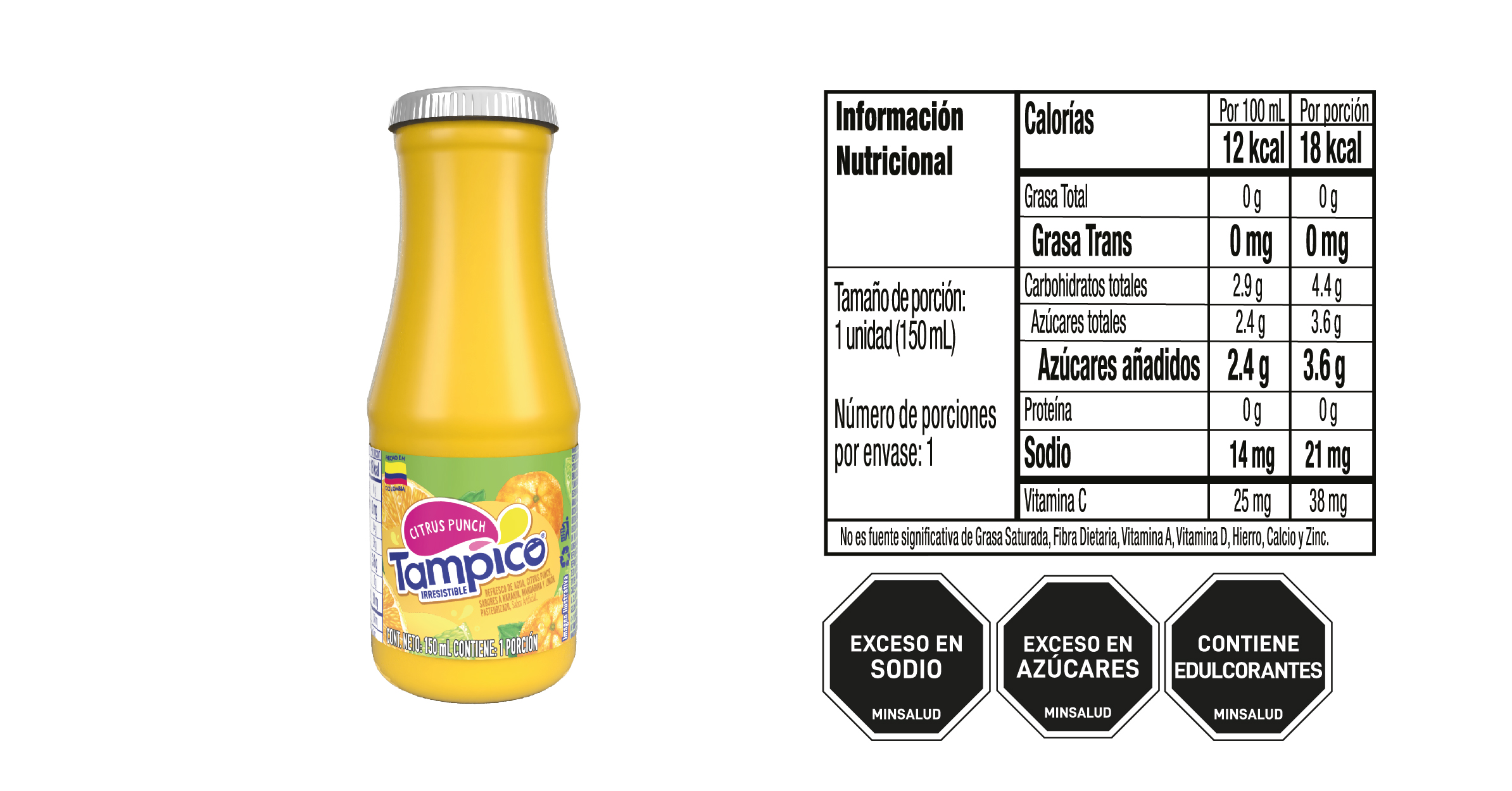 Tabla nutricional Tampico Botella 150