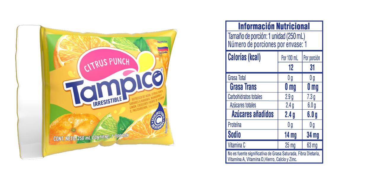 Tampico Citrus Bolsa 250 ml