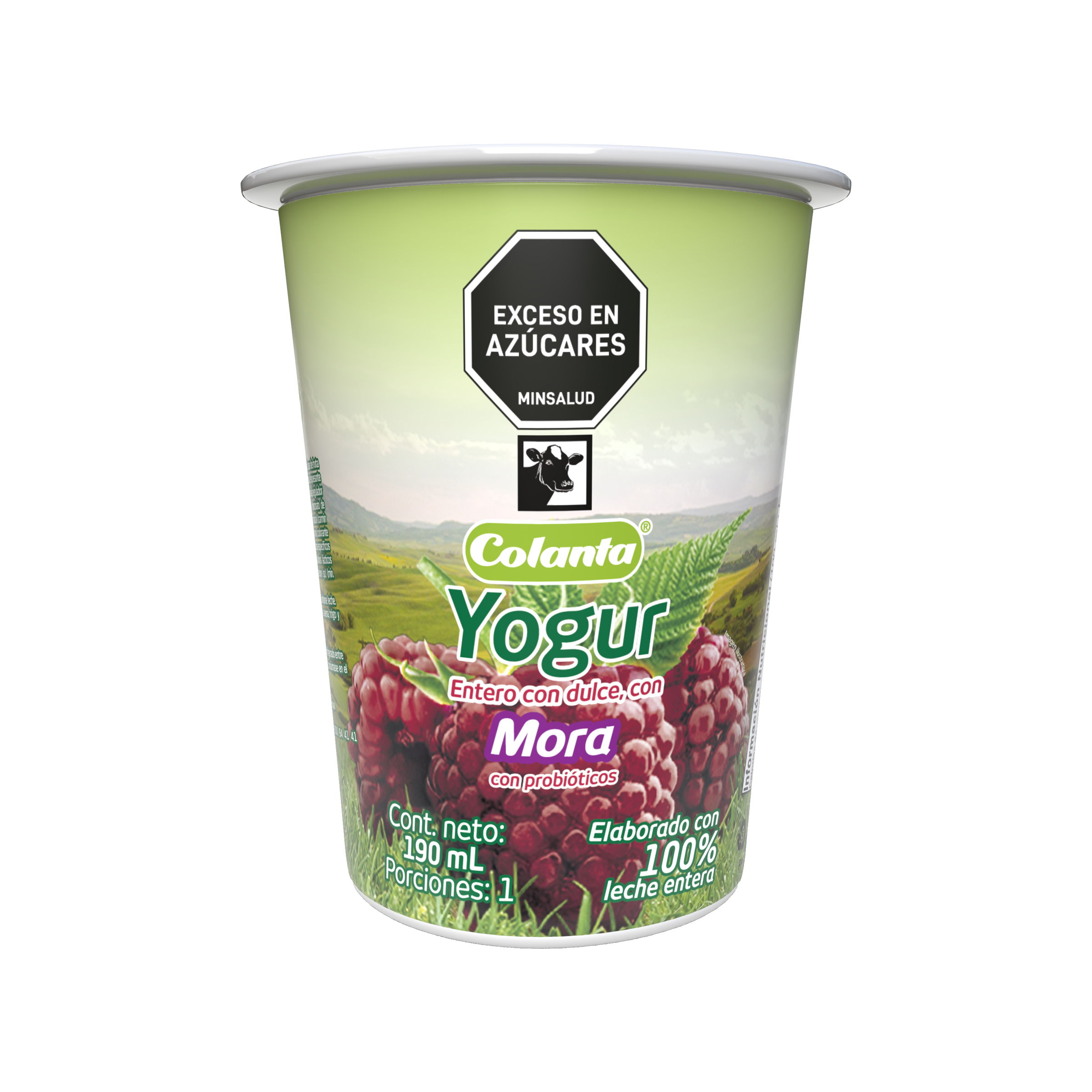 Vaso yogur mora 190 ml