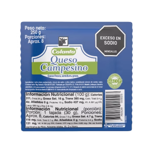 Queso Campesino Colanta x 250 g