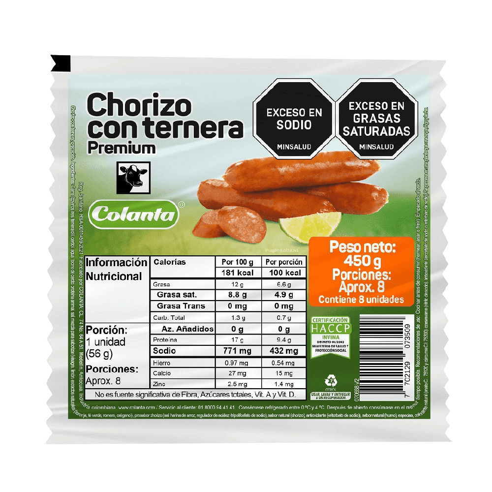 Chorizo con Ternera 450 g