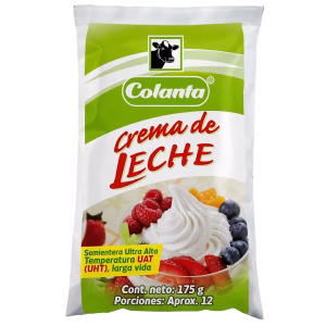 Crema de leche UHT colanta x 175 g