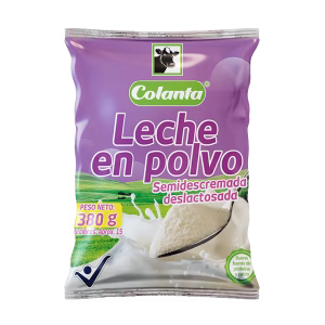 Bolsa Leche en Polvo Semidescremada Deslactosada Colanta x 380 g