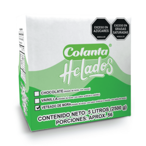 Helado Veteado de Mora Caja 5 L