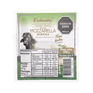 Mozzarella de Búfala con Finas Hierbas Colanta x 250 g