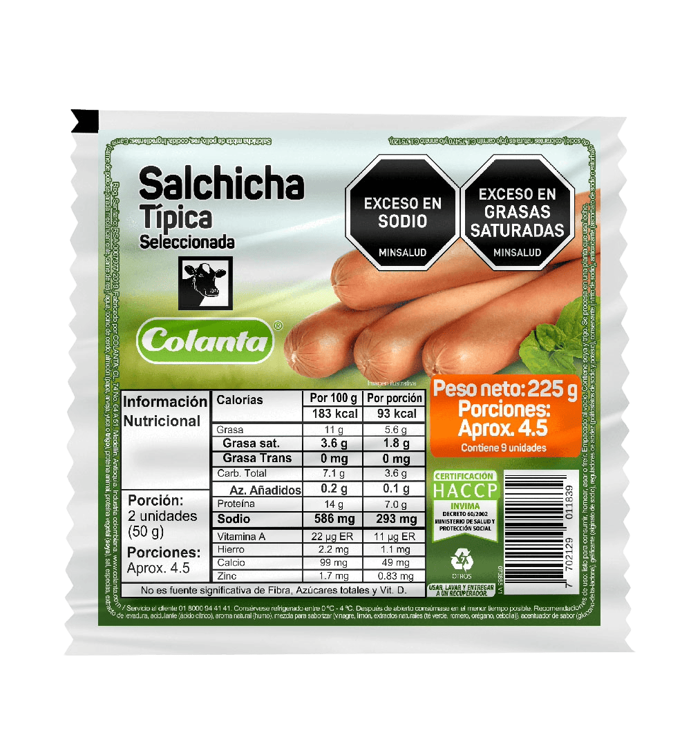 Salchicha Típica Colanta x 225 g