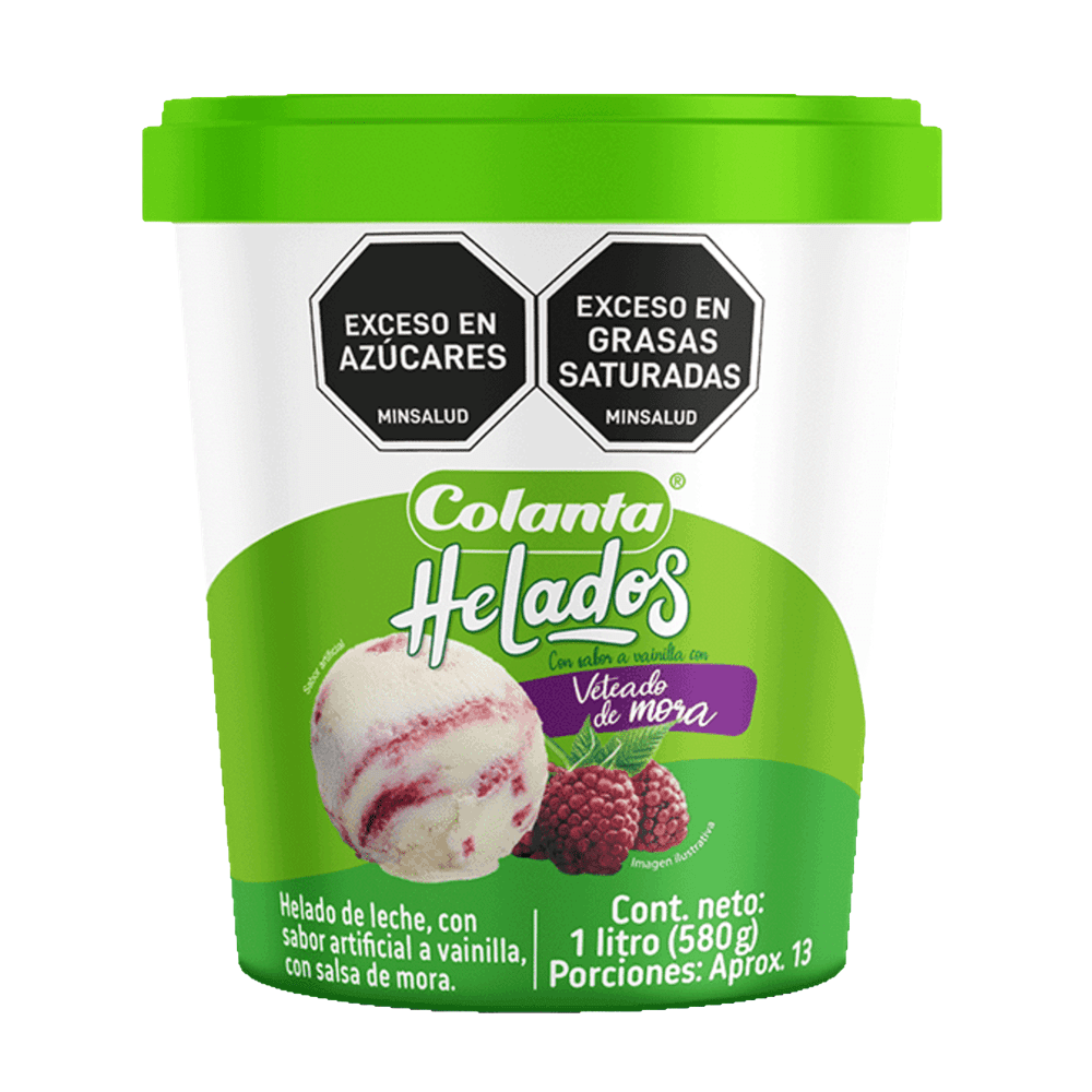 Helado Veteado de Mora 1 Litro