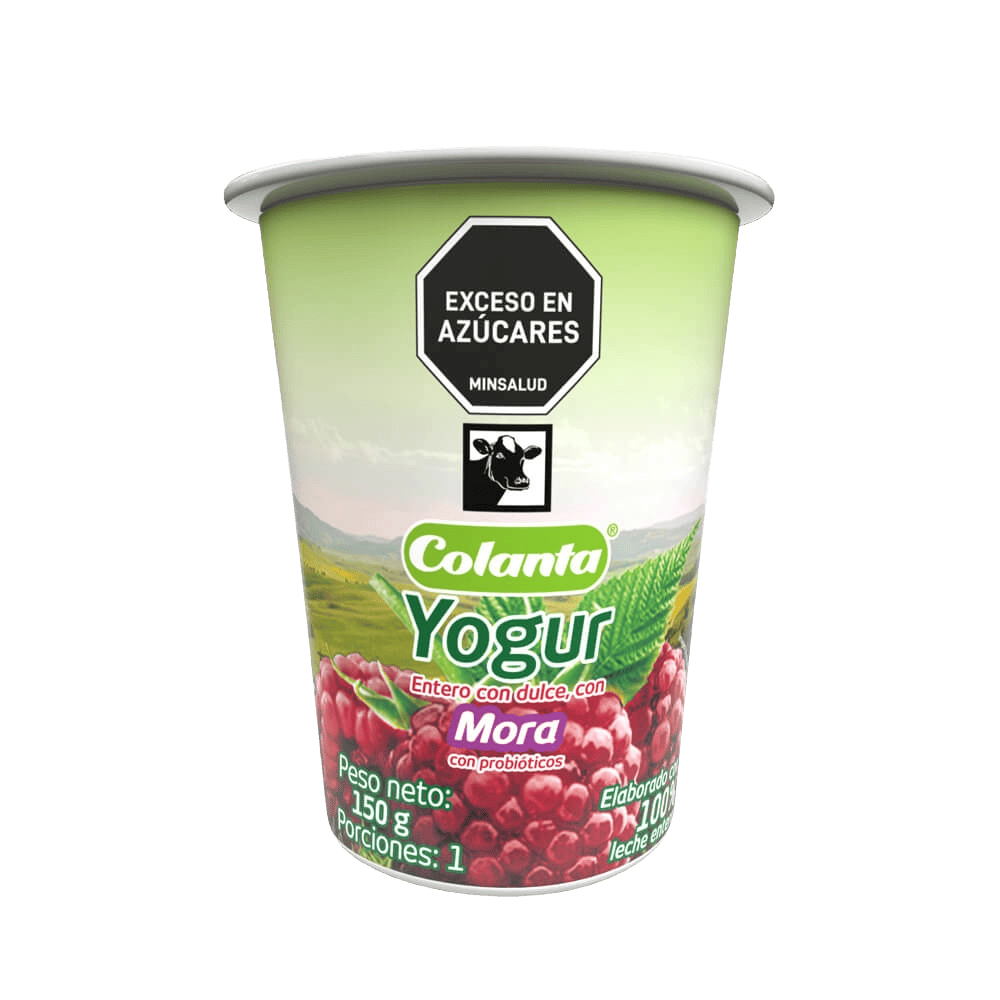 Yogur Entero Mora Colanta Vaso x 150 g