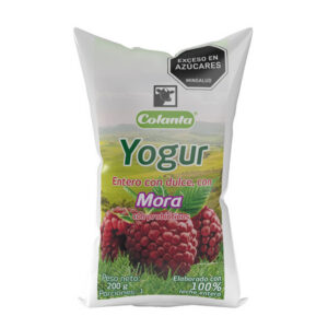 Yogur Entero Mora Colanta Bolsa x 200 g
