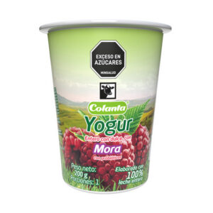 Yogur Entero Mora Colanta Vaso x 200 g